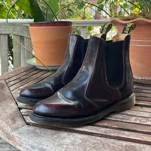 Size US 7 DR. MARTEN Kensington Flora Oxblood Chelsea Booties